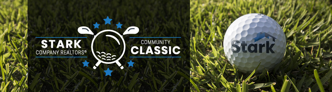 Stark Community Classic Golf Outing logo and image of a golf ball with the Stark logo